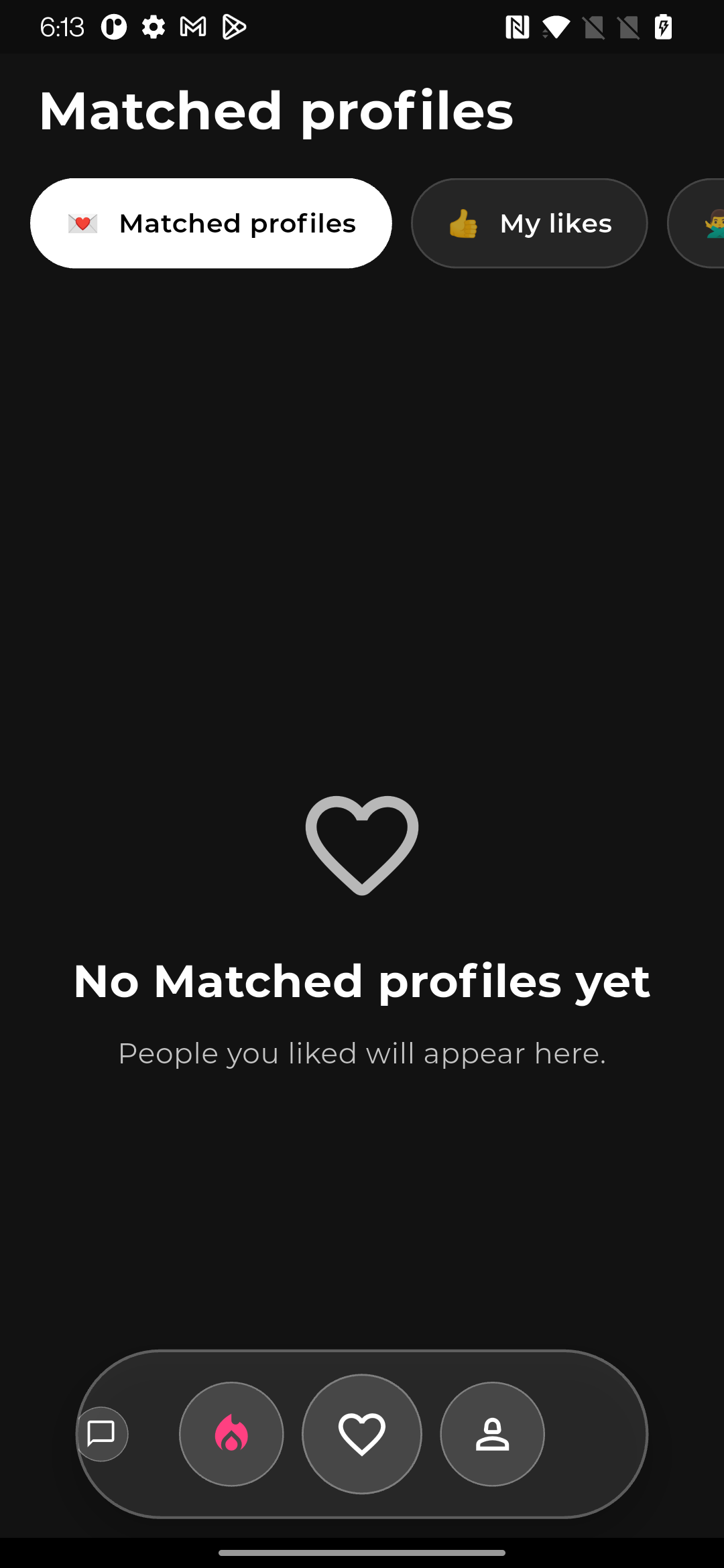 GluMe Match List Screenshot